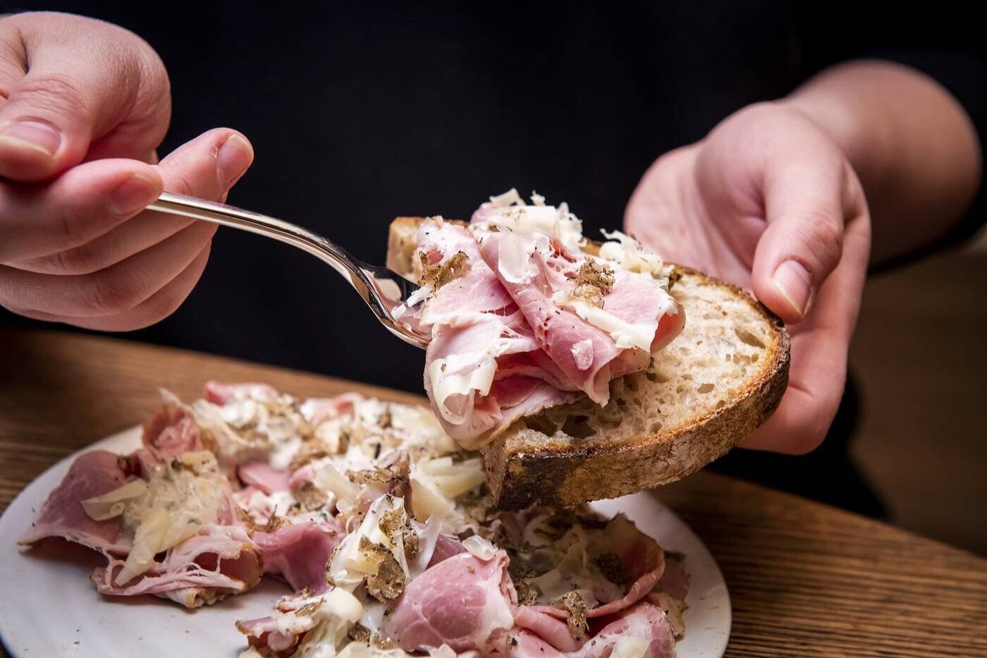 House-smoked ham with Comté, celery remoulade and truffle