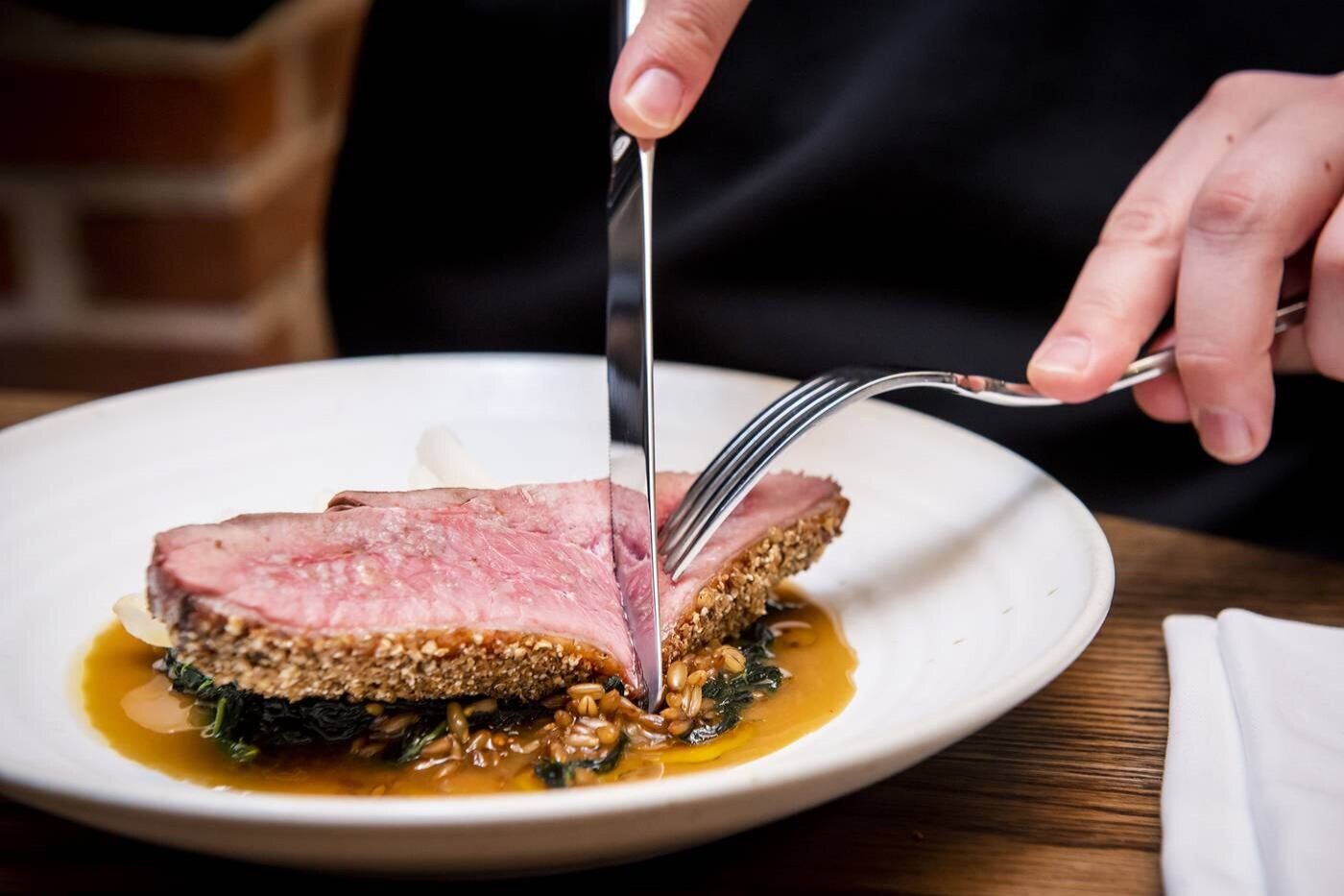 Mennonite Muscovy duck with puffed buckwheat and rye berries