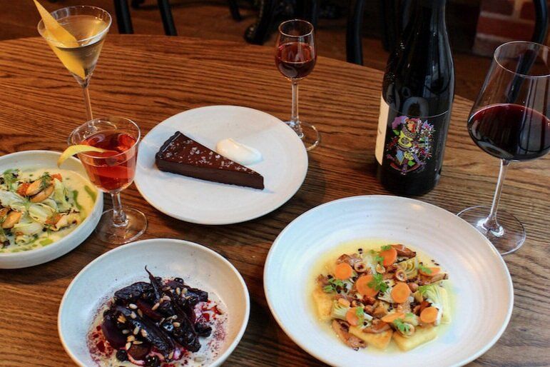 Plates from Lapinou's Sunday prix fixe brunch